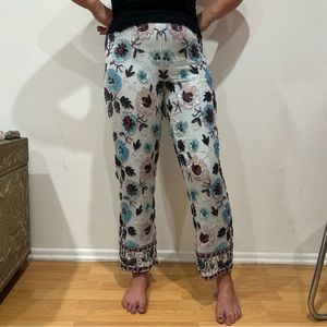 Emma Black Floral Sequin Pants
